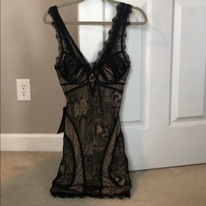 Bebe Mini Dress - Black Lace